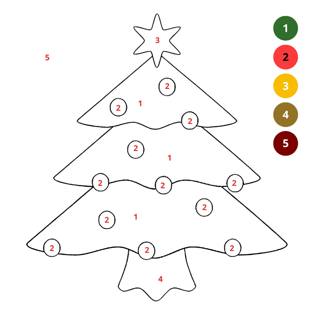 nummerierte Malvorlagen Weihnachtsbaum