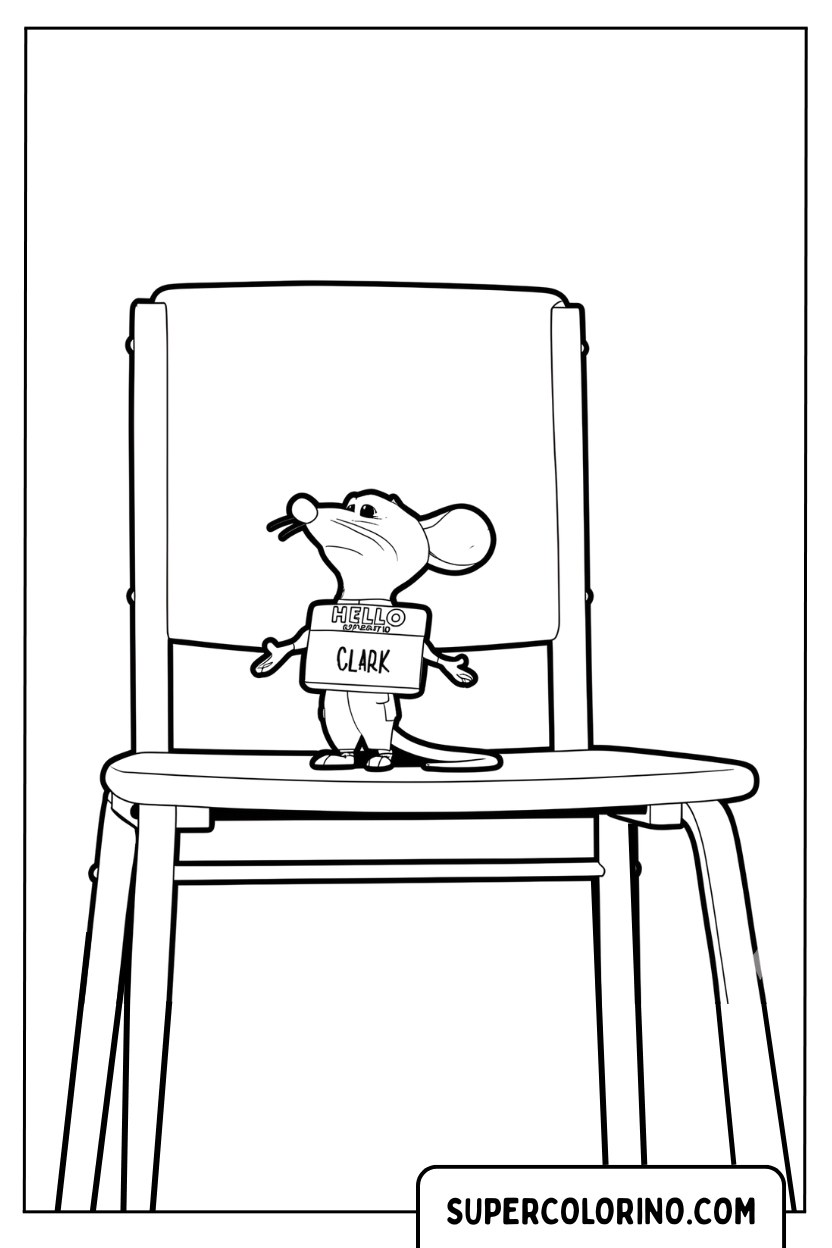 Coloriage - Agent Clawhauser sur une chaise