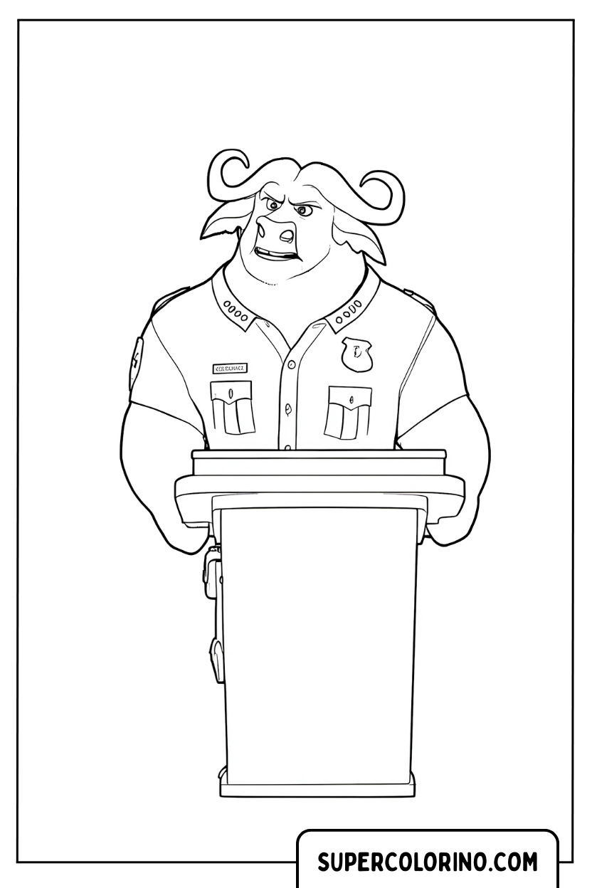 Coloriage Chef Bogo au podium pour Colorier