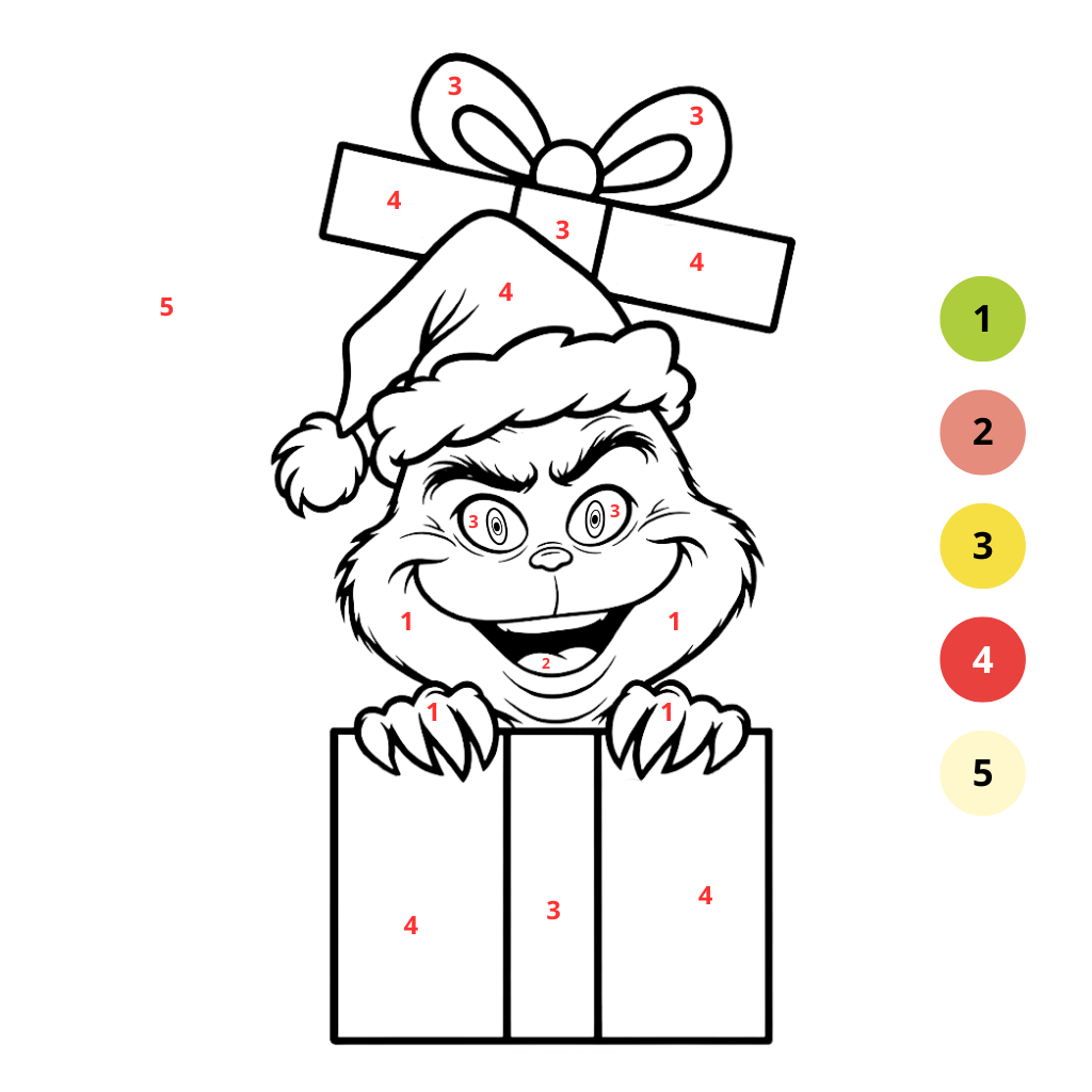 Coloriage Grinch nach Zahlen