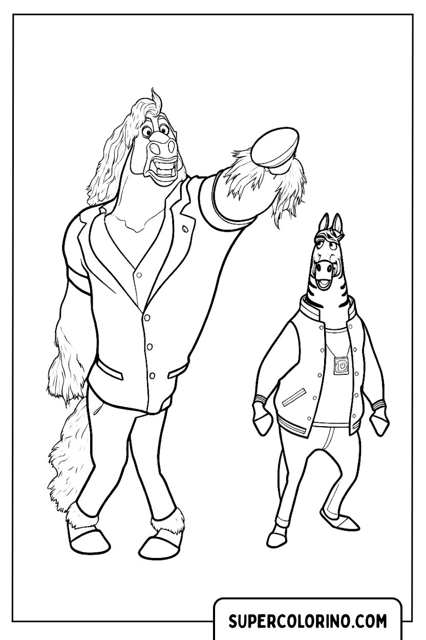Coloriages de deux personnages amusants de Zootopie