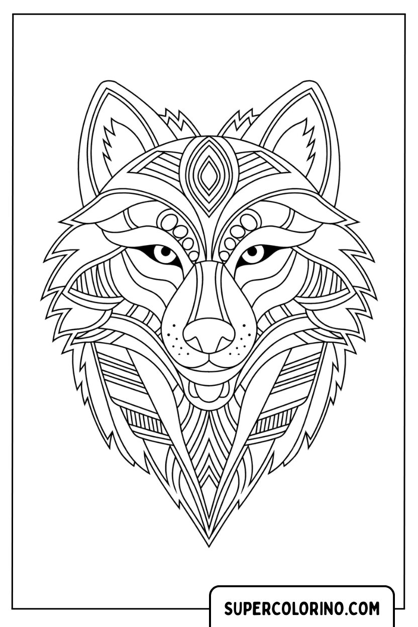 Ich entwerfe Wolfskopf-Mandala