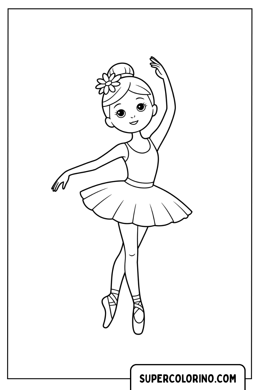 Malvorlage Ballerina und Sterne