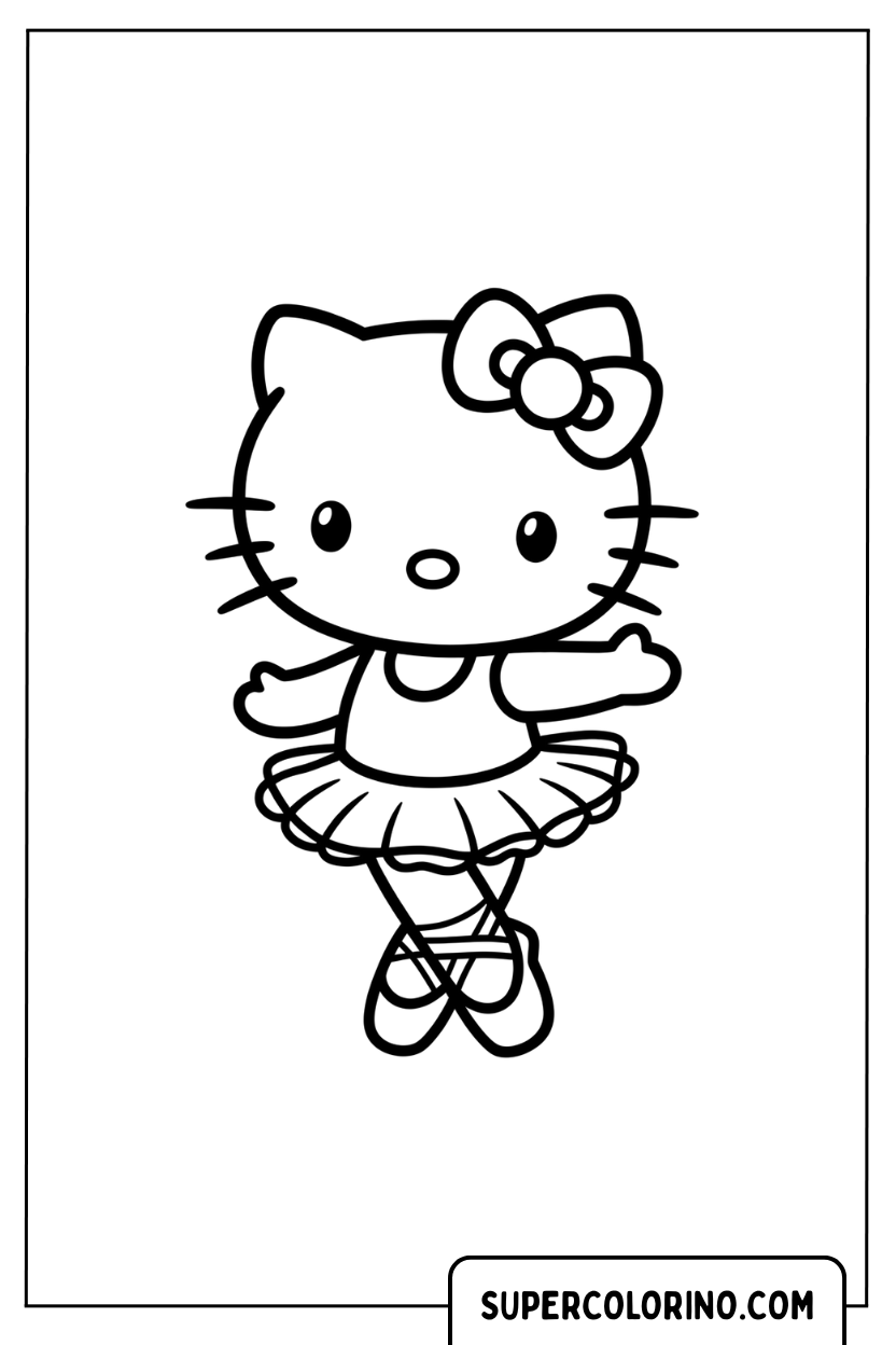 Ausmalbilder Hallo Kitty Ballerina