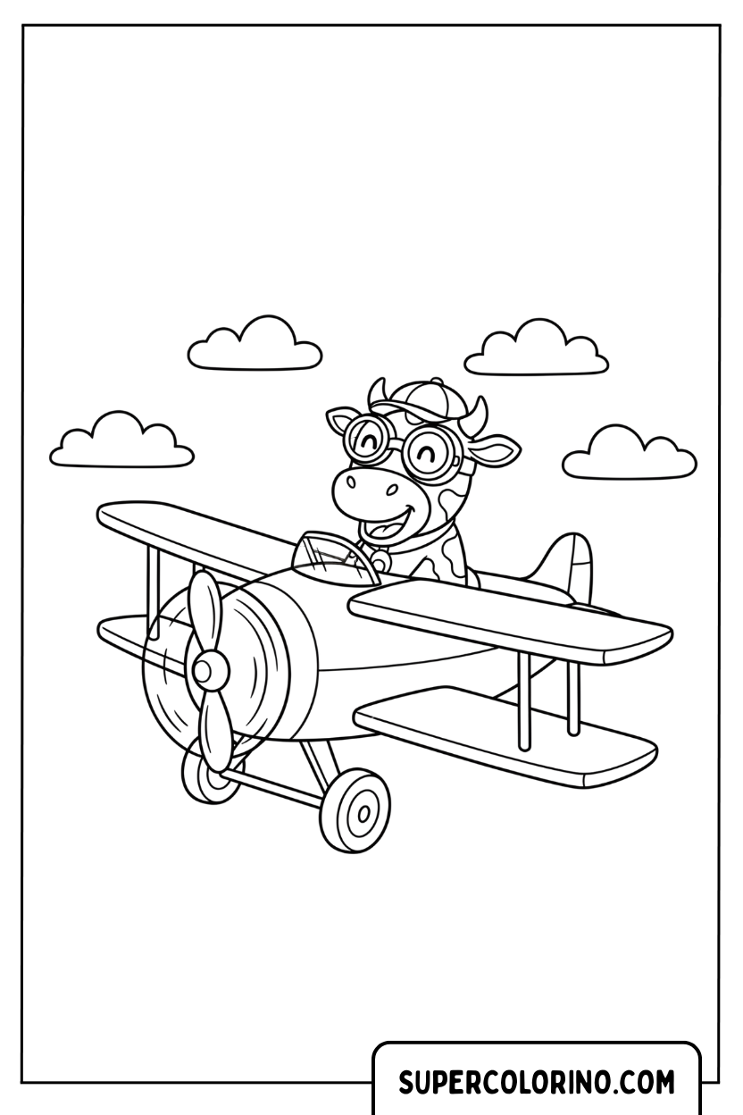 Ausmalbild: Pilot-Kuh