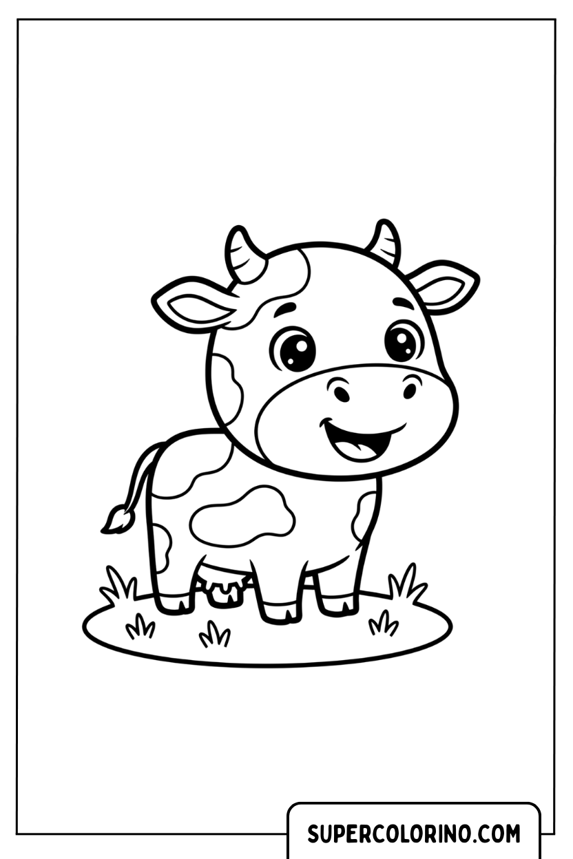 Malvorlage Kalb auf der Wiese