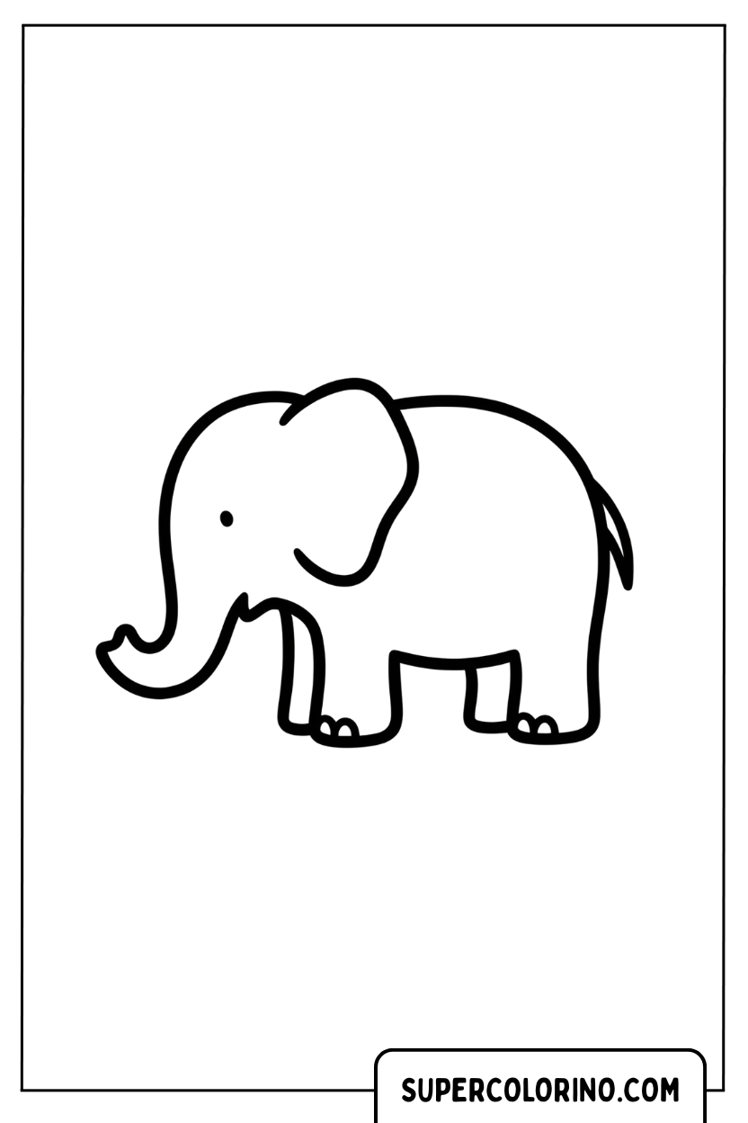 Malvorlage Einfacher Elefant