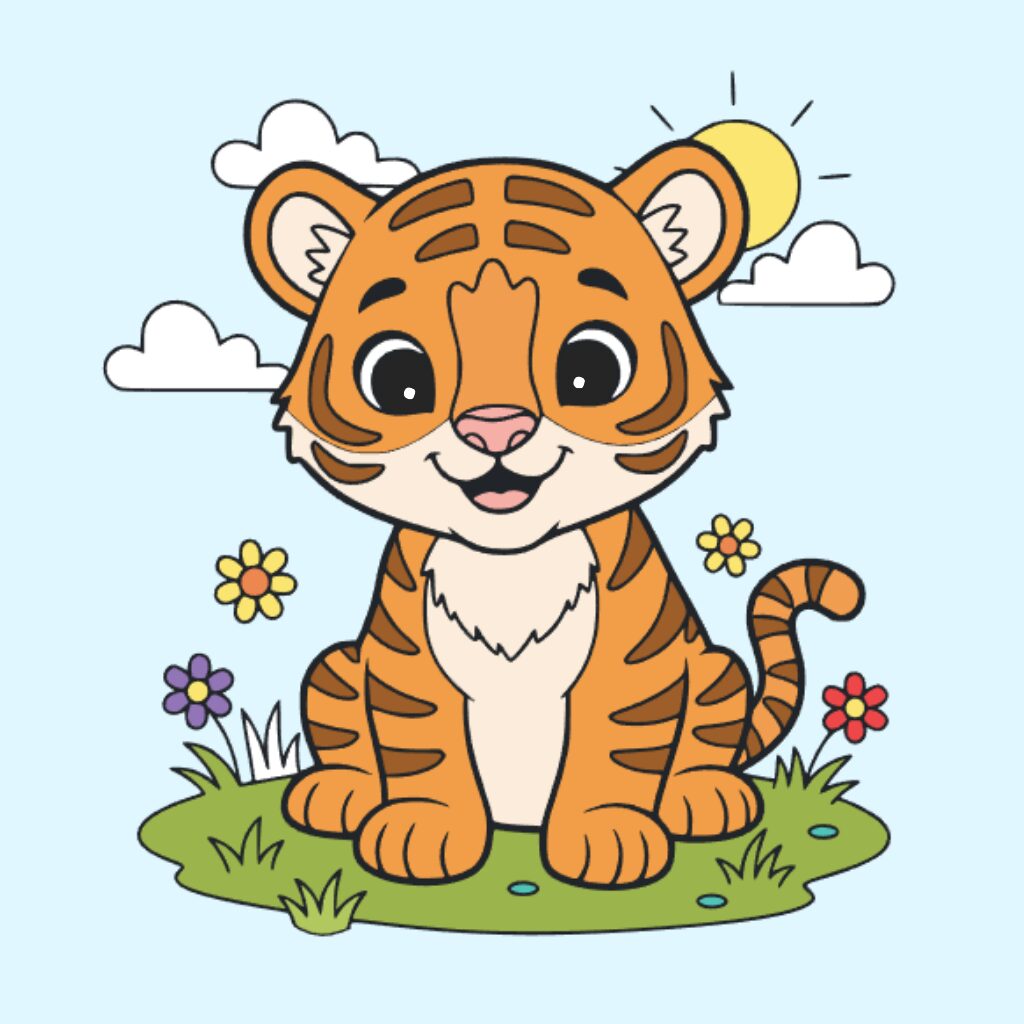 Tiger-Färbung nach Zahlen