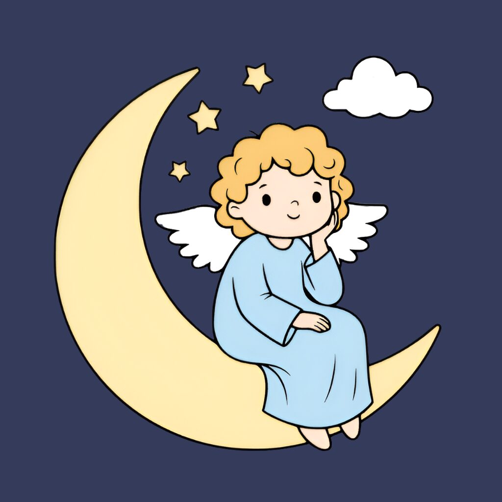 Disegno da colorare angeli con i numeri