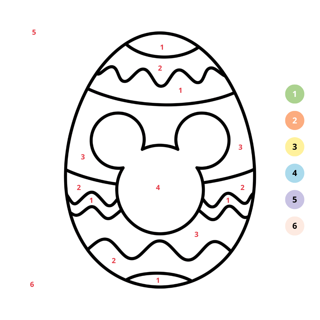 Coloriage sur le thème des œufs de Pâques par numéro