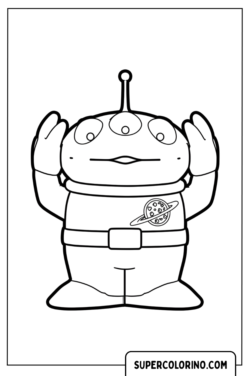 Malvorlage von Little Green Aliens, die sich die Ohren zustopfen