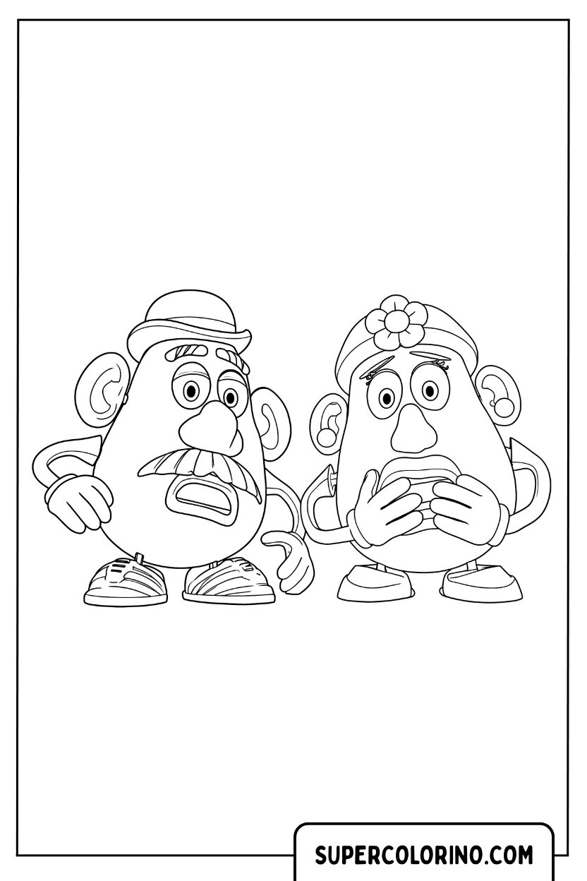 Malvorlage des verängstigten Mr. Potato Heads