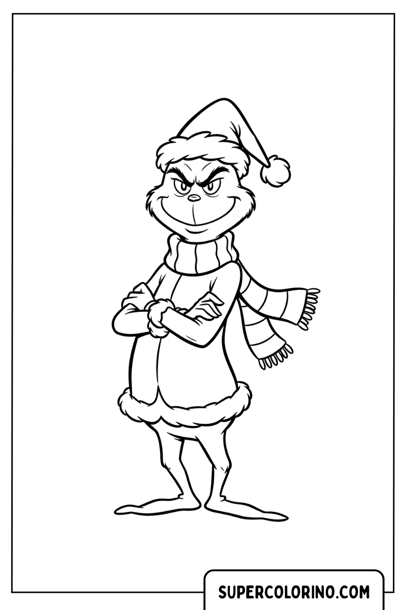 Malvorlage des Grinch beim Posieren