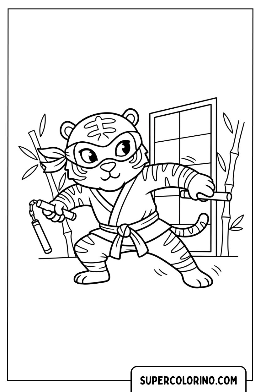 Malvorlage Ninja-Tiger