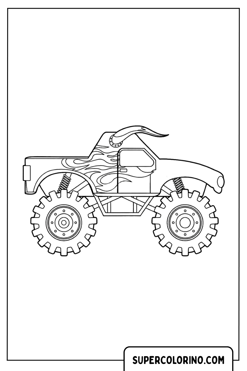Disegno di monster truck tra i designi da colorare per bambini