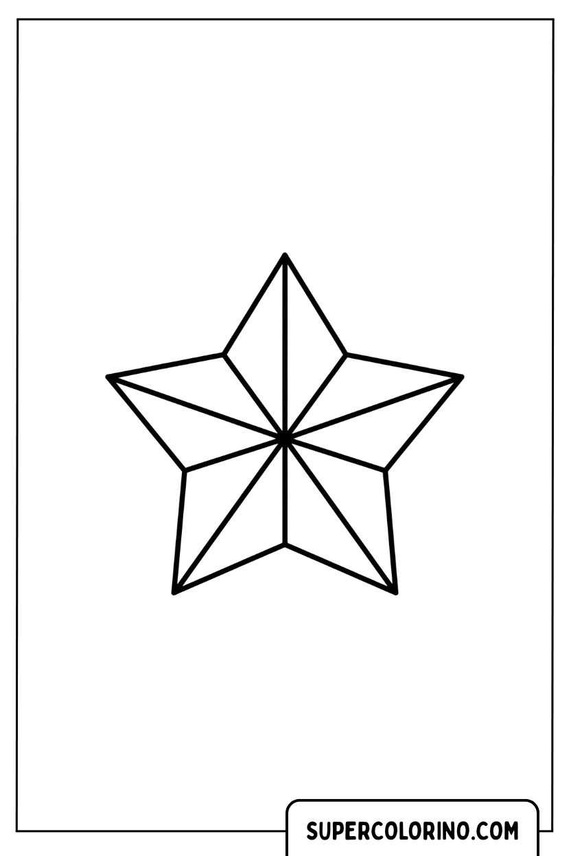 Kleurplaat van een geometrische ster met een diamanteffect