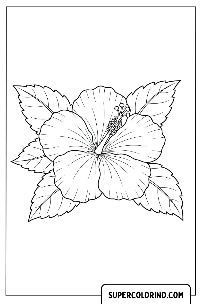 Coloriage fleur d'hibiscus