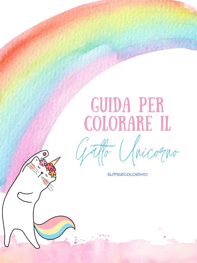 Guida per colorare il gatto unicorno
