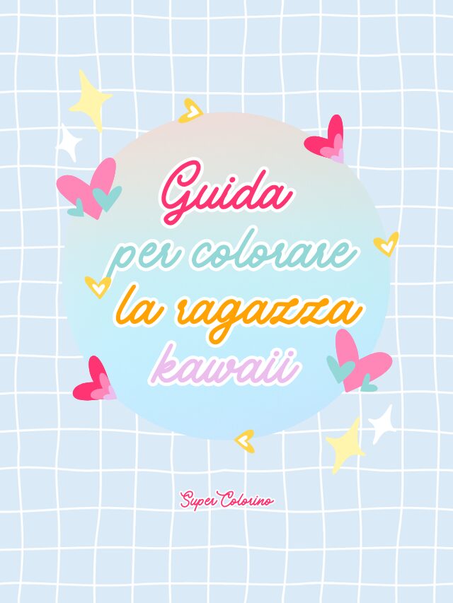 Guida per colorare la ragazza kawaii