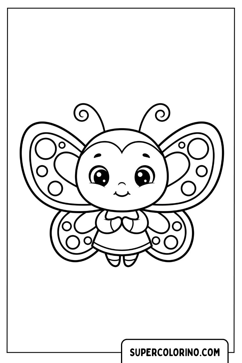Leuke mini-vlinderfee om in te kleuren