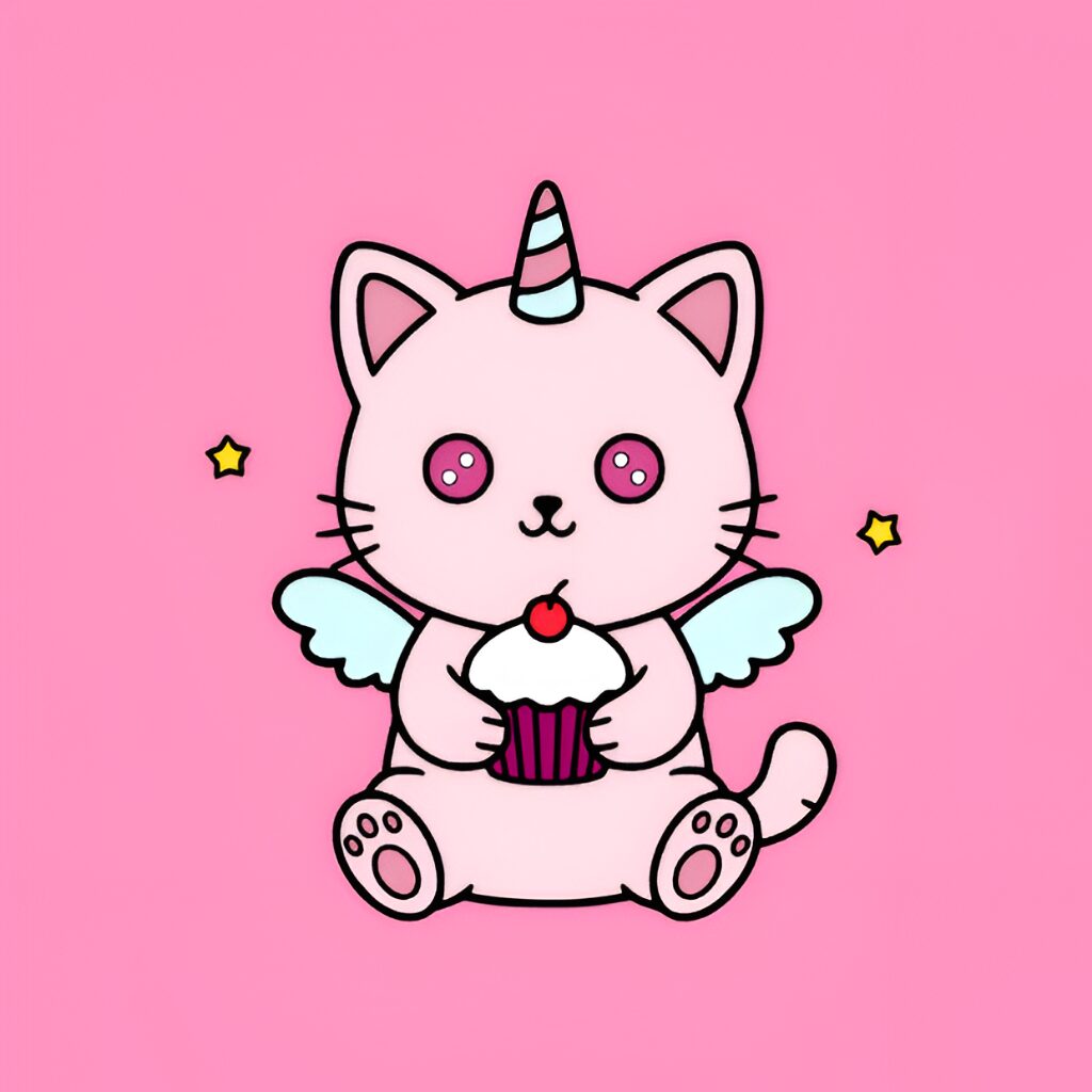 Coloriage chat licorne