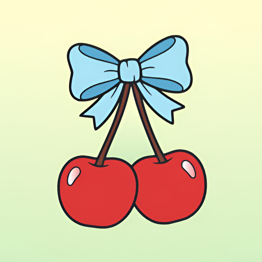 Coloriage numéroté avec des cerises simples
