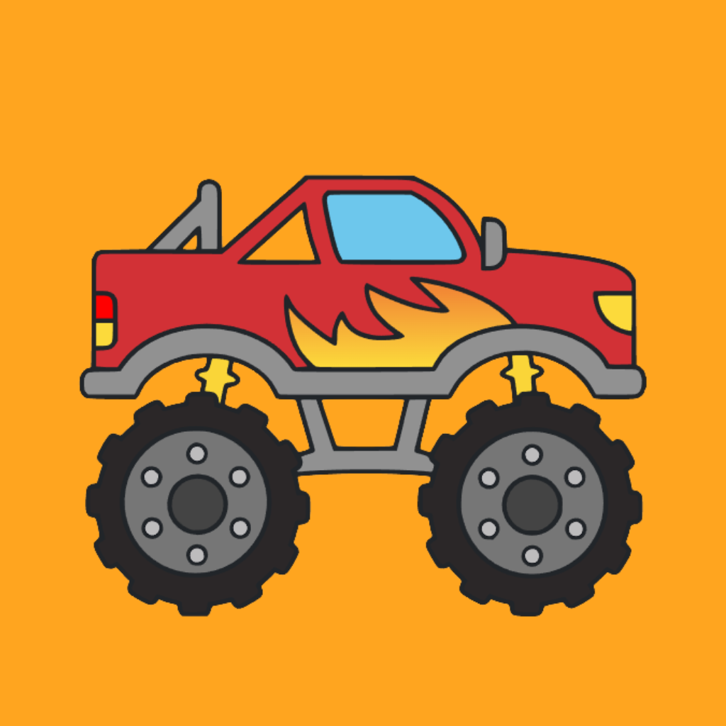 Pagina da colorare numerata monster truck