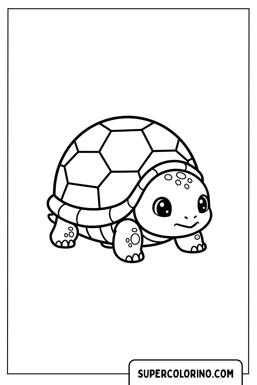 Coloriage Tortue Kawaii
