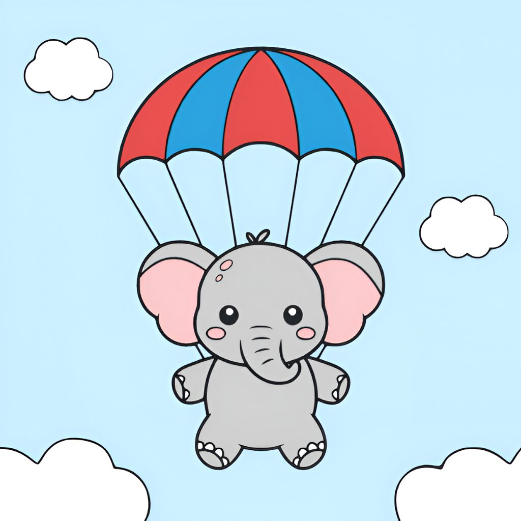 Malvorlage Elefant nach Zahlen