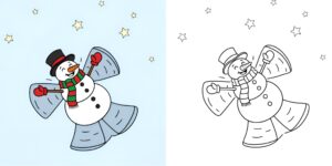 bonhomme de neige, coloriage, ft