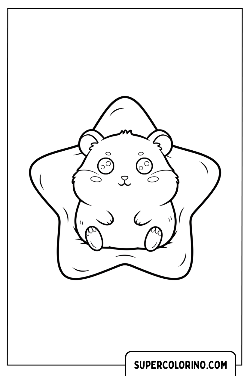 Malvorlage eines Hamsters in einem Stern