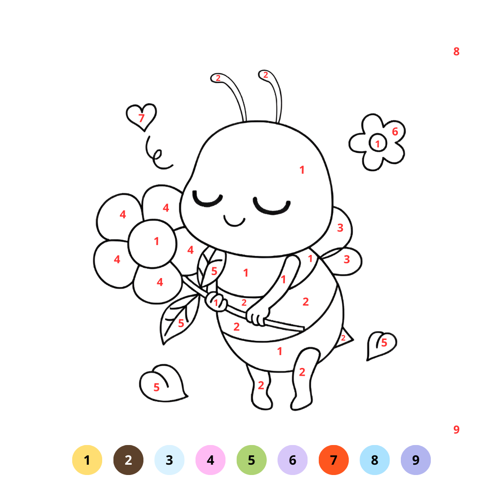 Disegni da colorare con i numeri Api