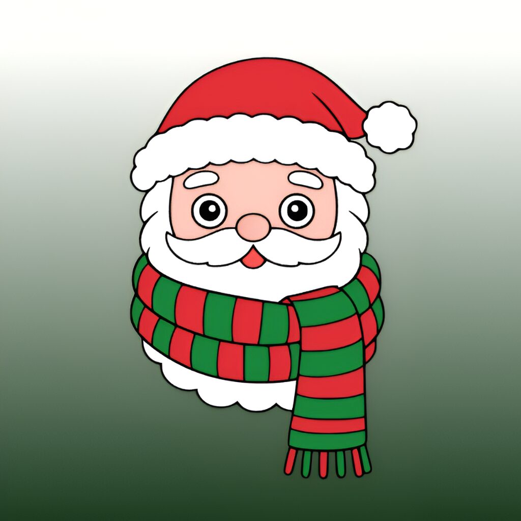 Malvorlagen zum Gesicht des Weihnachtsmanns nach Zahlen