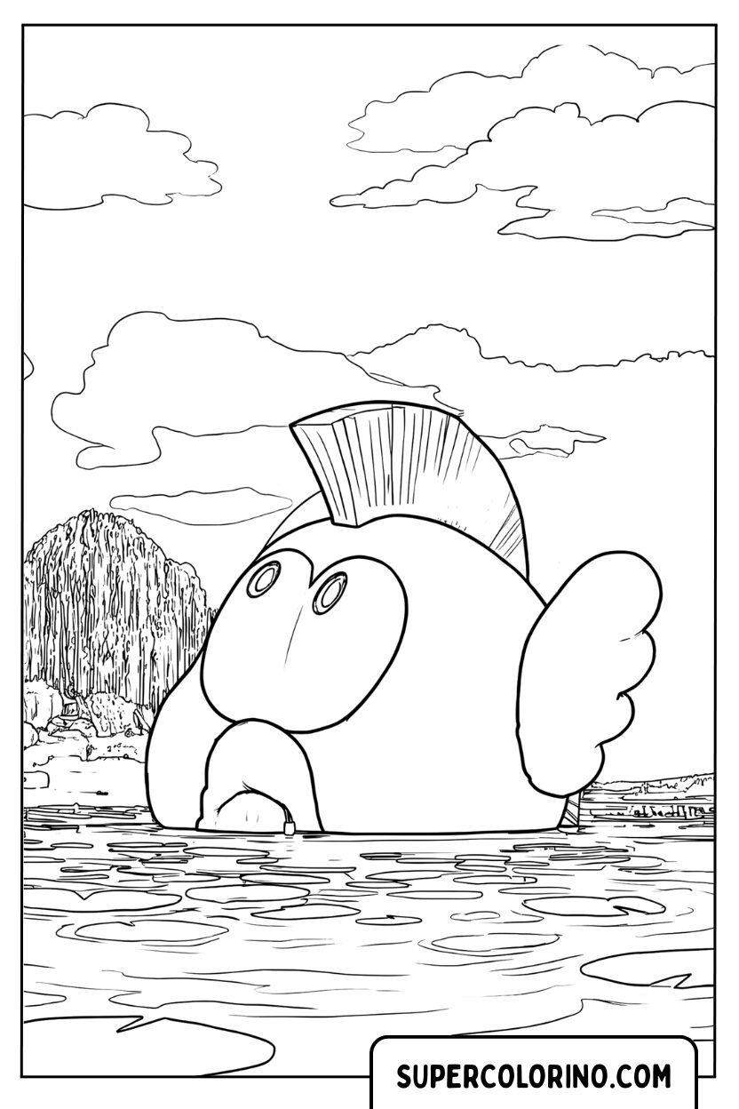 Smack Fish kleurplaat uit de Super Mario Galaxy-film