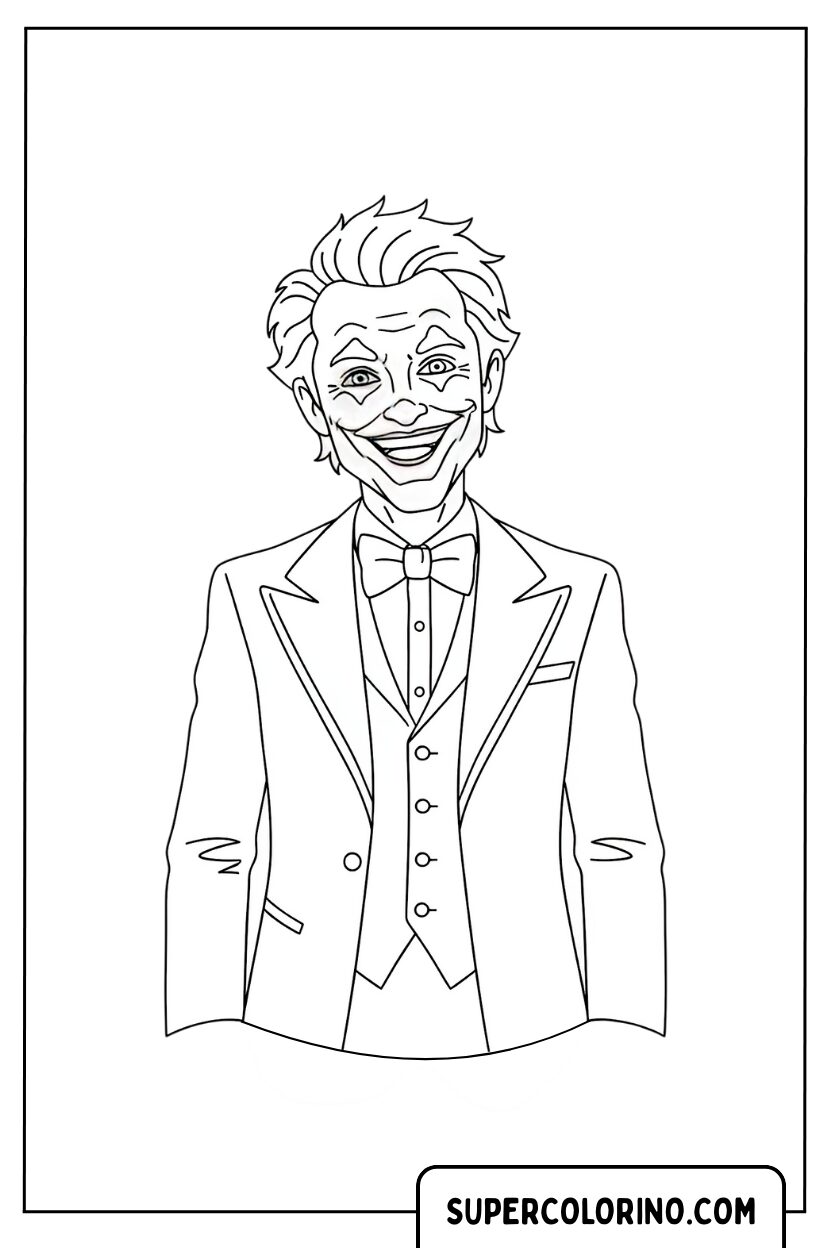 Ausmalbild: Lächelnde Joker-Büste