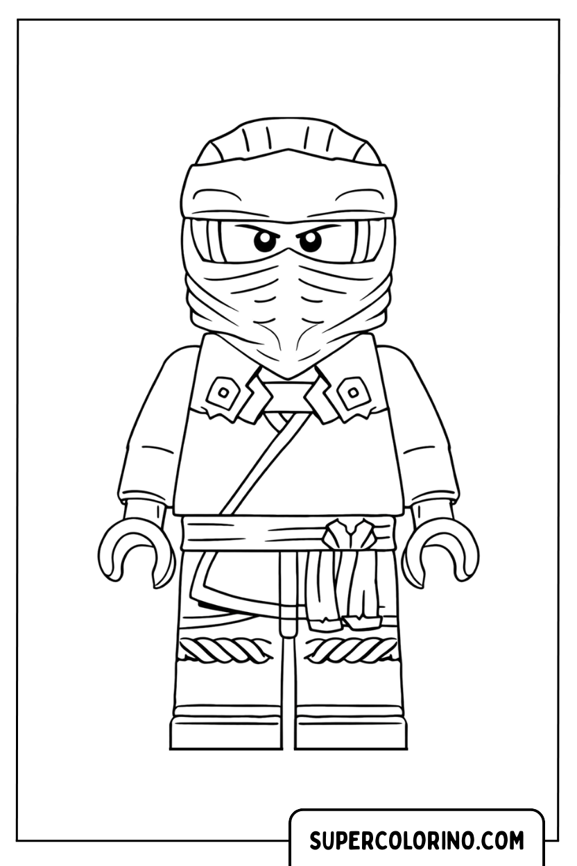 Coloriage du ninja Zane en armure classique