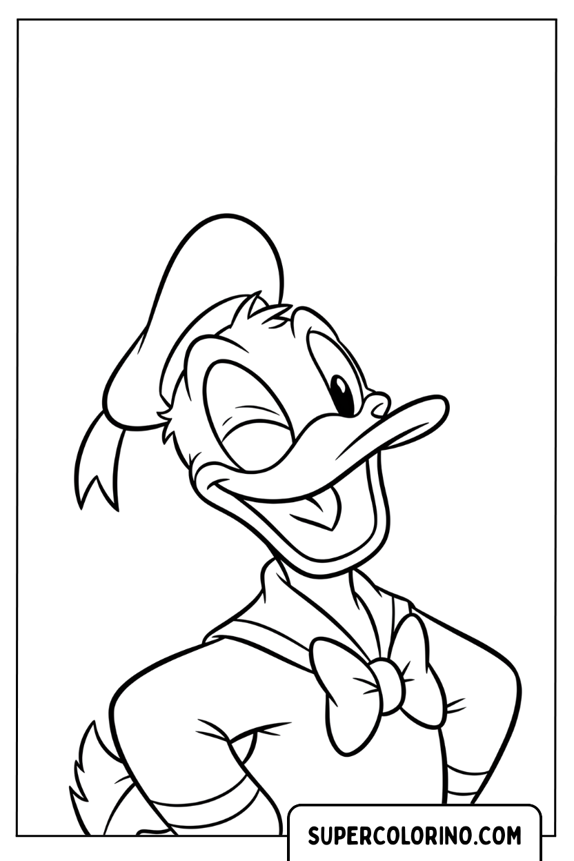 Coloriage portrait de Donald Duck pour Colorier