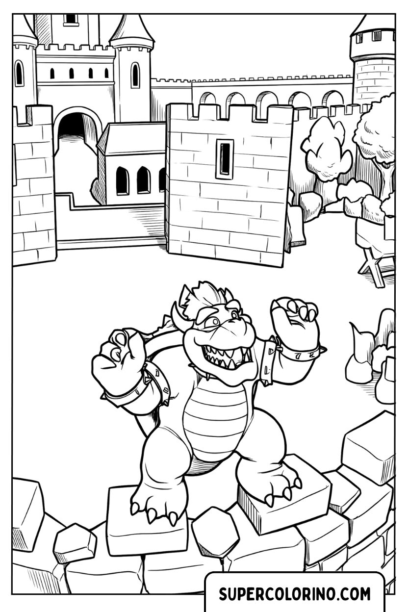 Kleurplaat van de verschrikkelijke Bowser in de Super Mario Galaxy-film