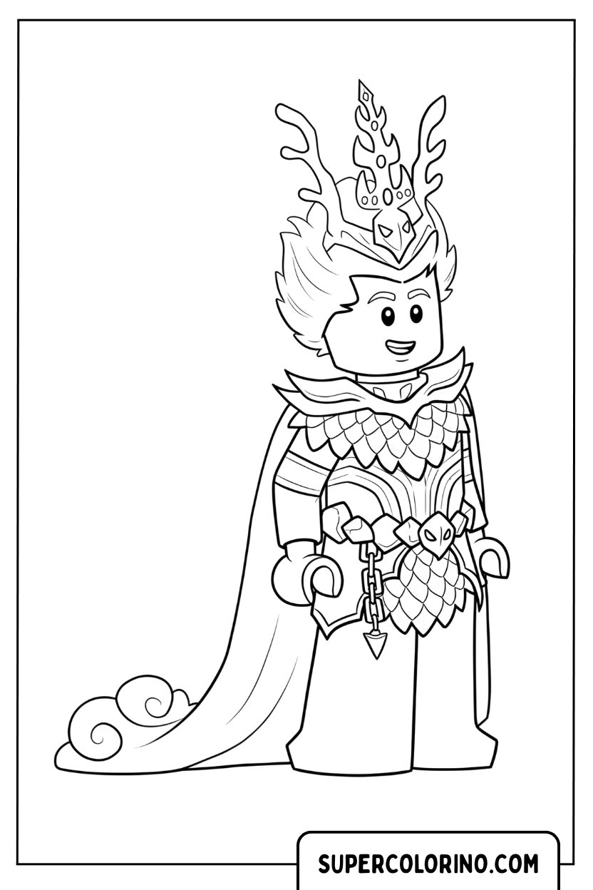 Coloriage de la princesse Harumi avec la cape royale