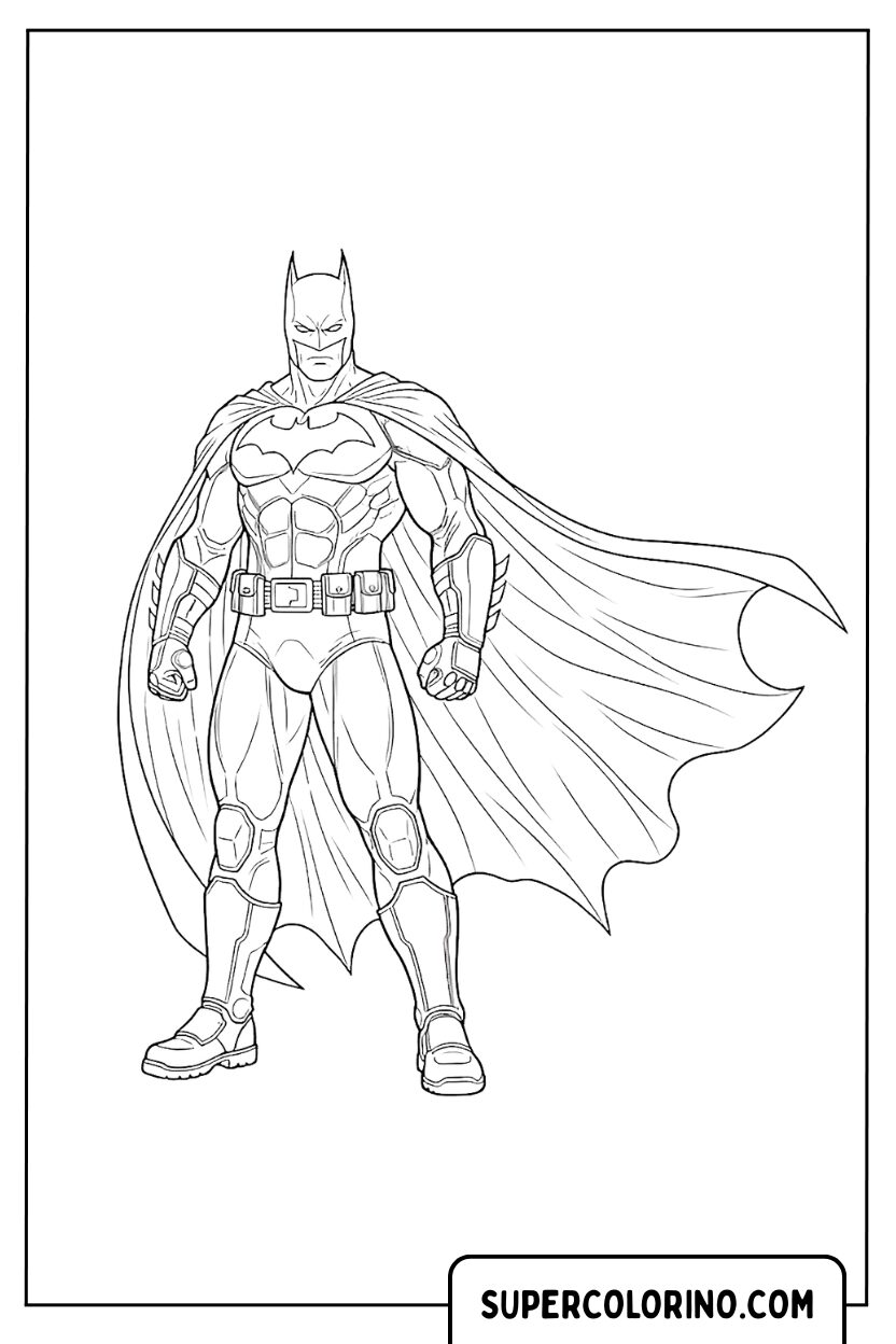 Batman-Malvorlage mit majestätischem Umhang