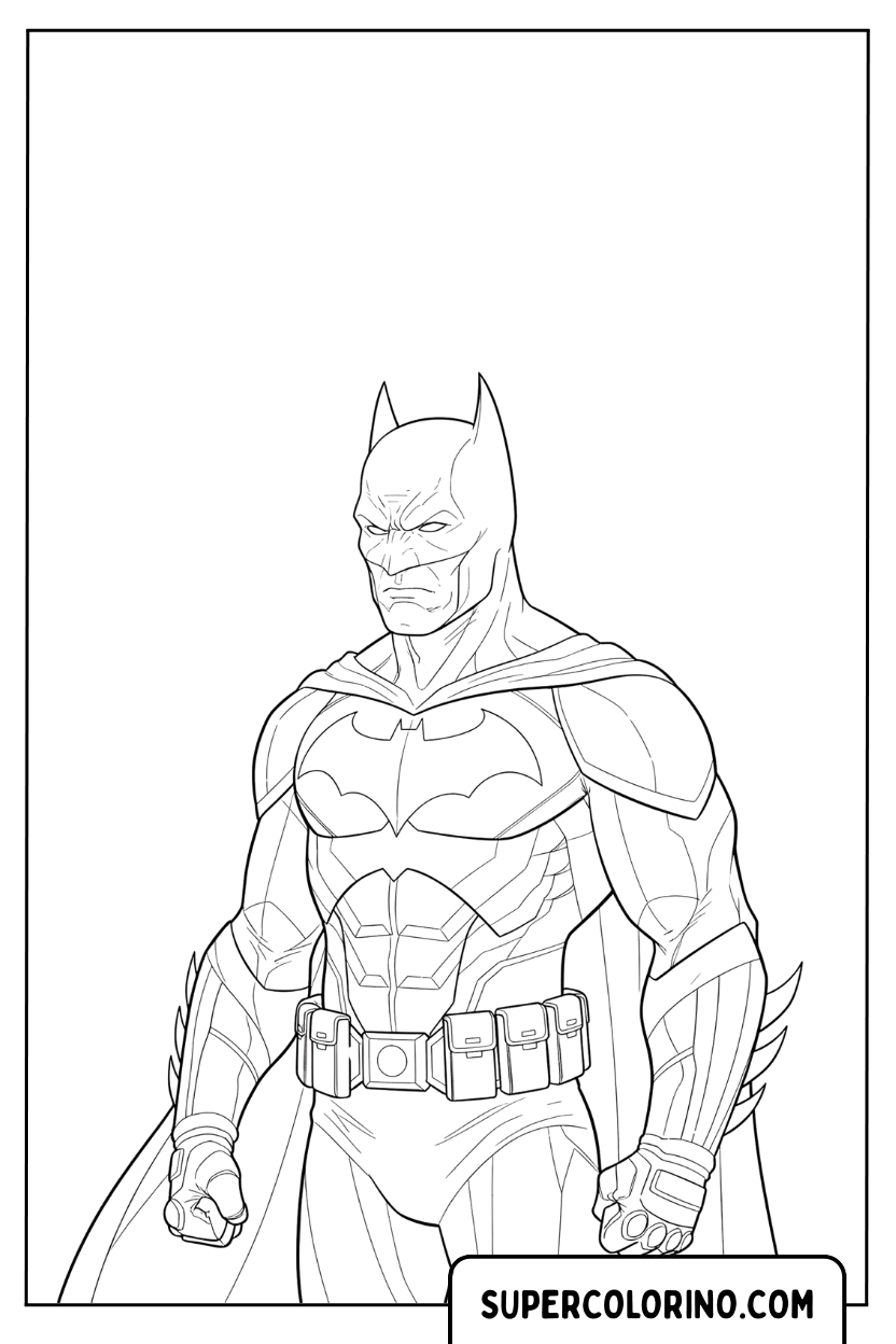 Ausmalbild: Batman in heroischer Pose