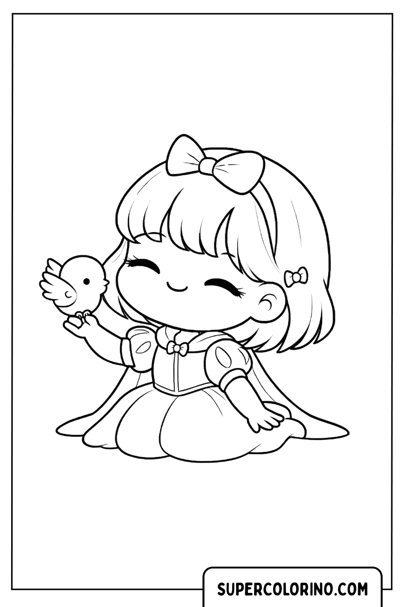 Malvorlage im Schneewittchen-Chibi-Stil