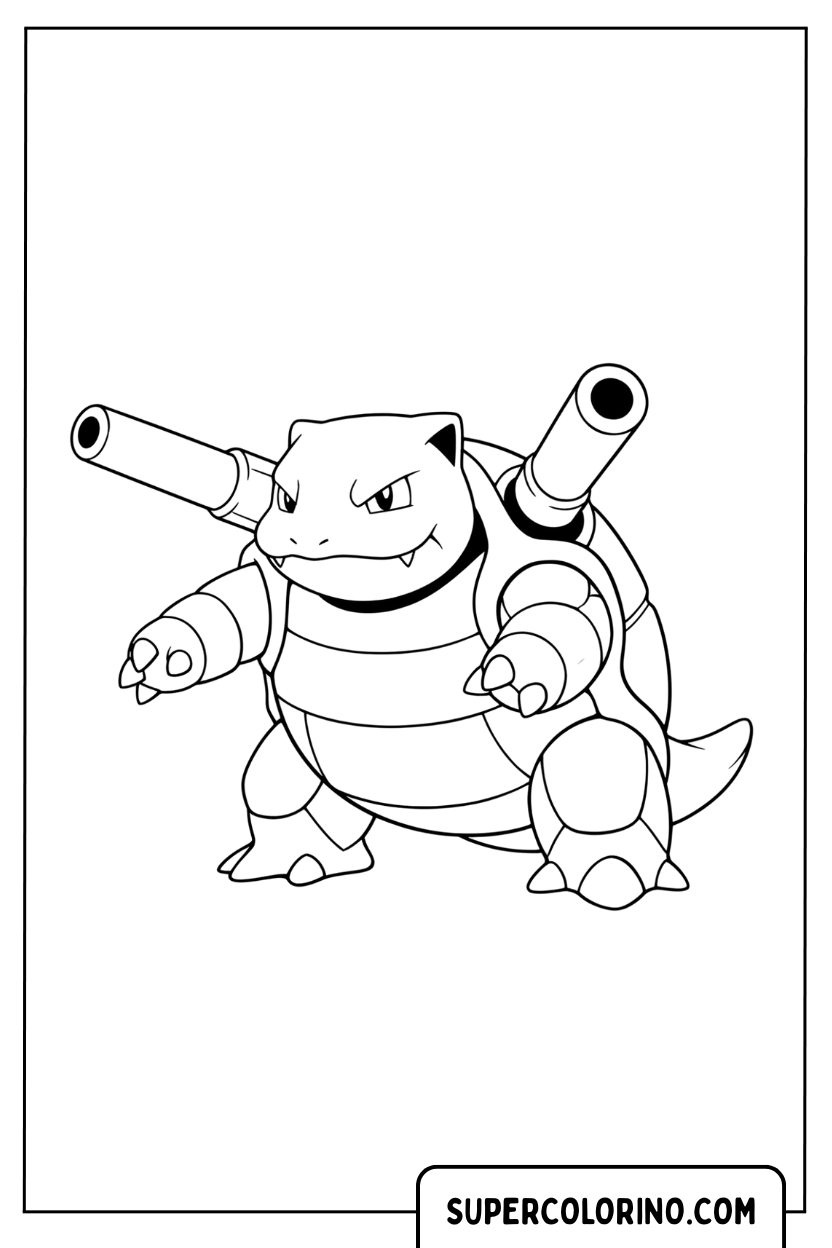 Ausmalbild: Majestätische Blastoise