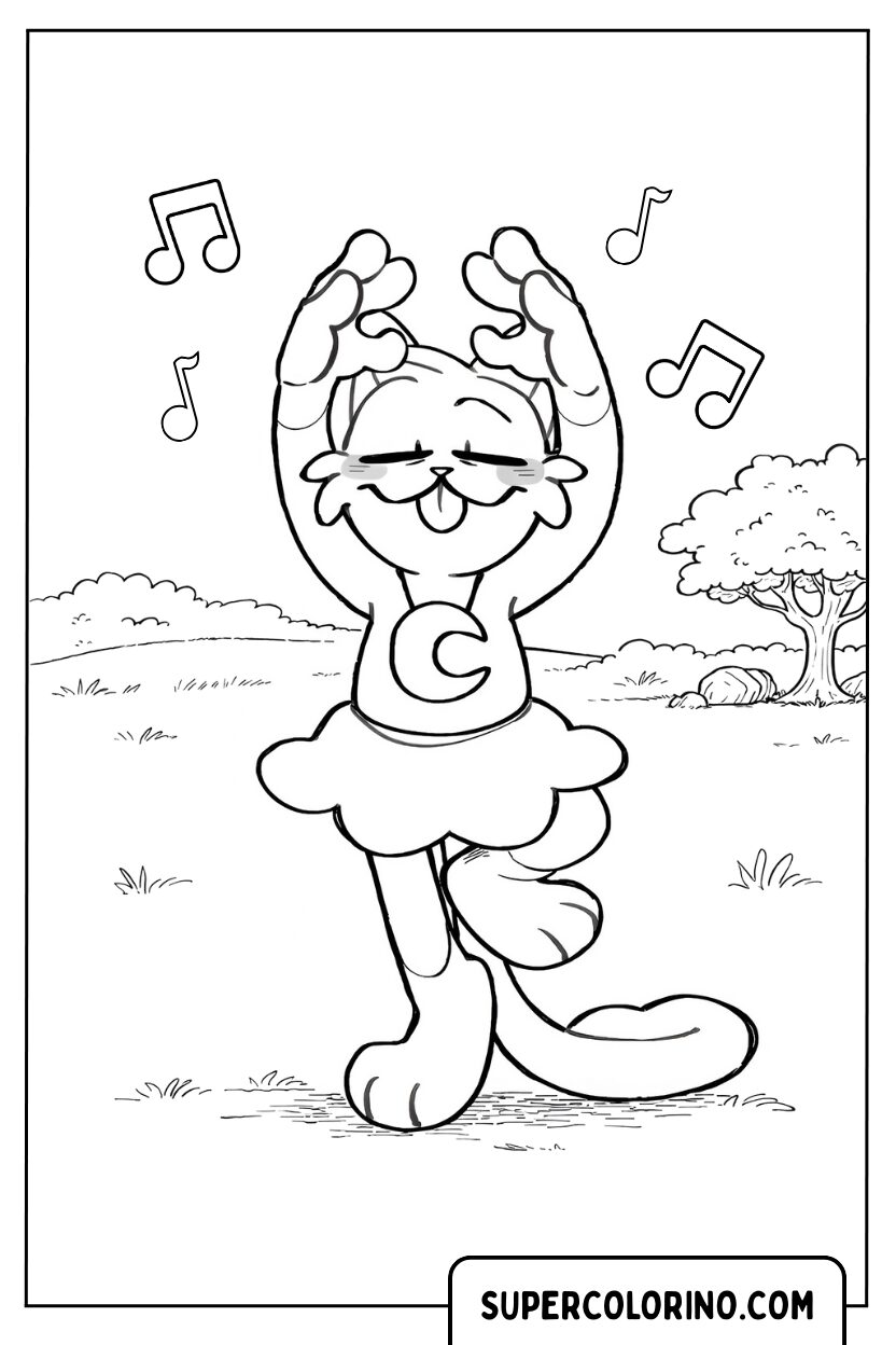 Disegno di CatNap ballerina di danza classica da colorare