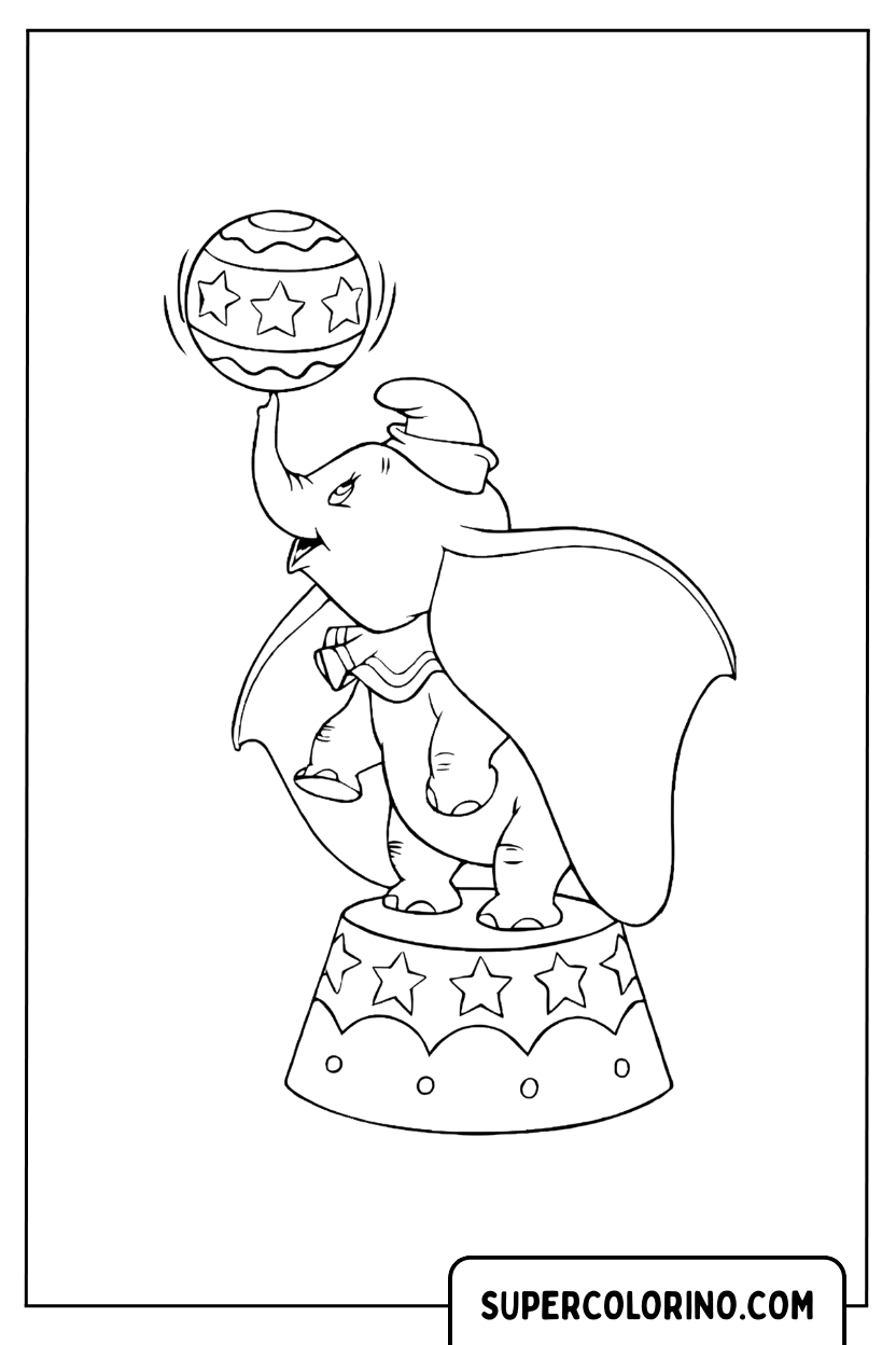 Disegno di Dumbo l'elefantino volante da colorare