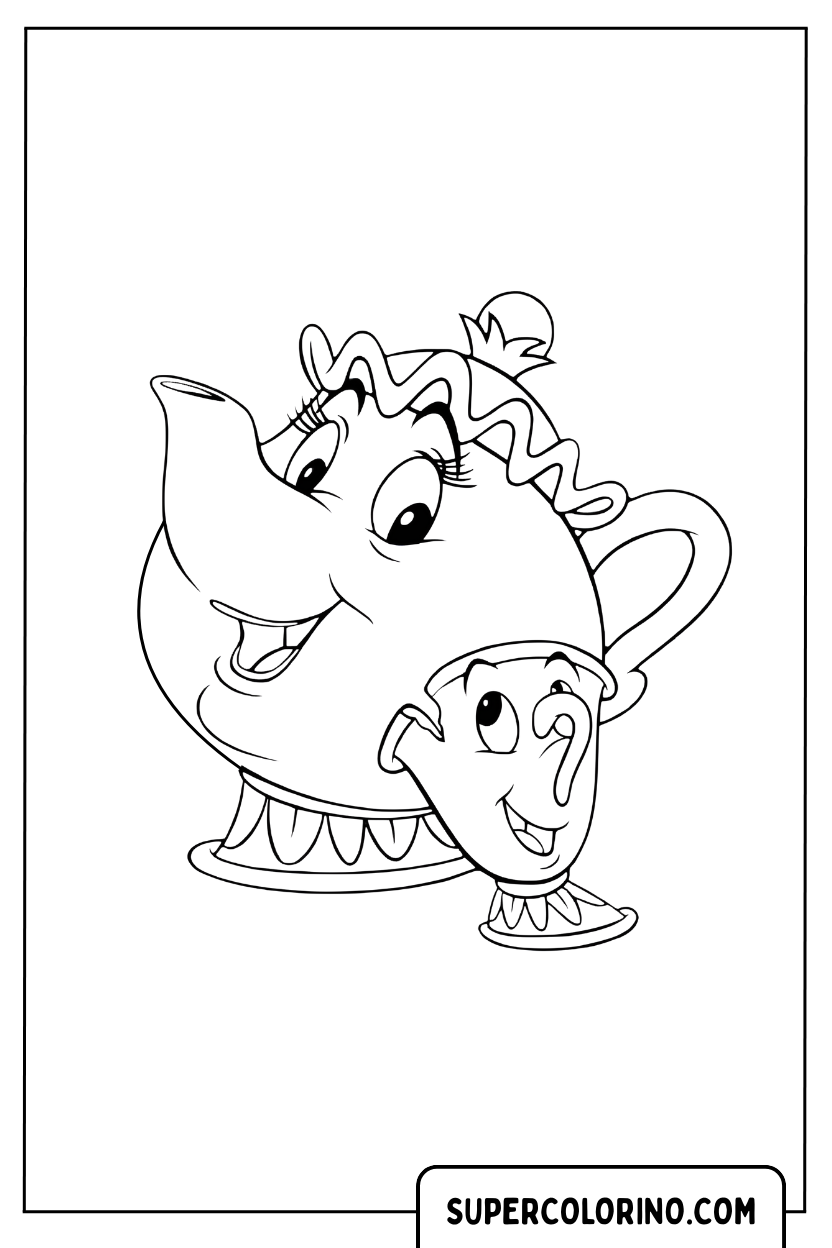 Disegno di Mrs. Bric e Chicco da colorare