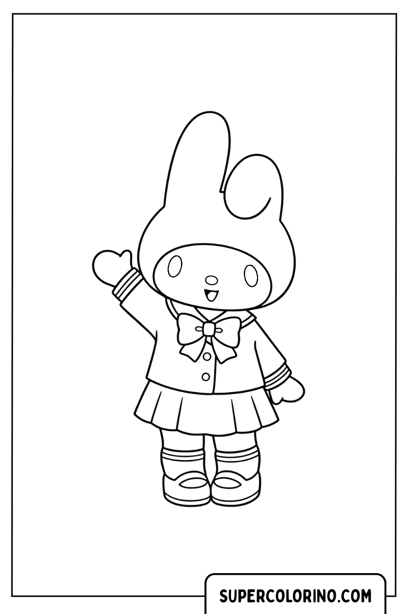 Coloriage My Melody en uniforme scolaire pour Colorier