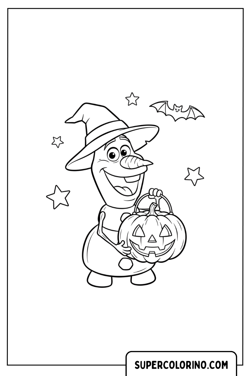 Disegno di Olaf di Frozen versione Halloween da colorare