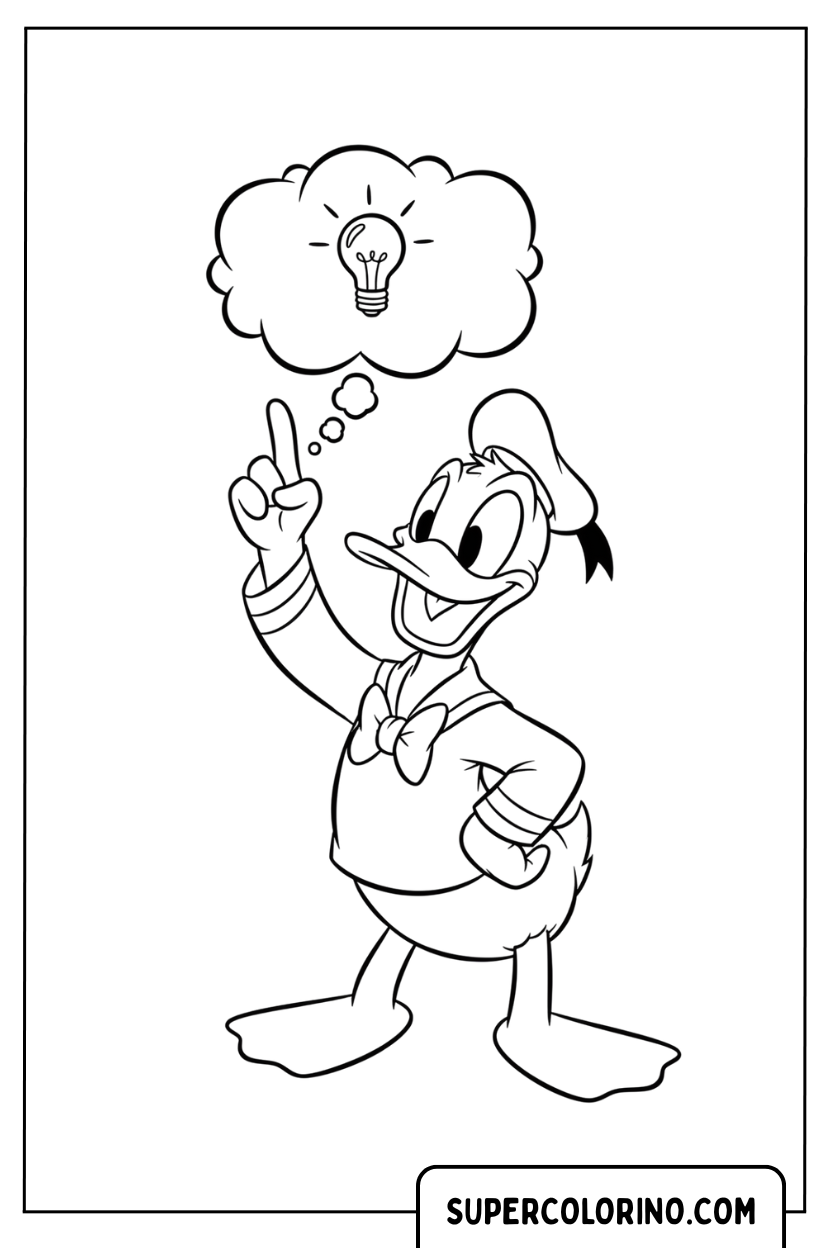 Coloriage de Donald Duck avec une idée géniale