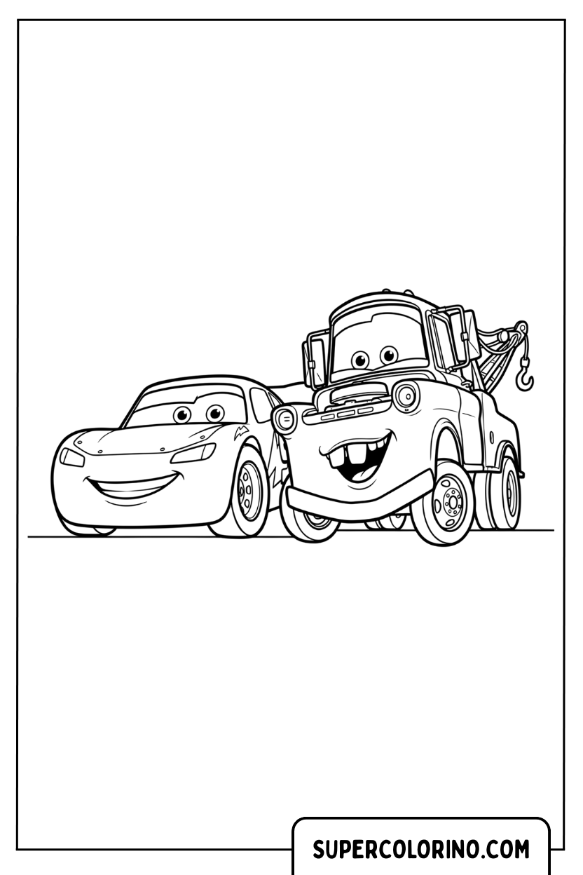 Coloriage Lightning McQueen et Mater, amis